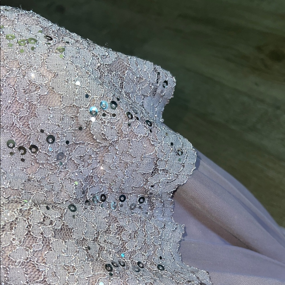 Alex women Evenings wedding party Sequin Chiffon Gown Lace Dress size 14 - Picture 9 of 9
